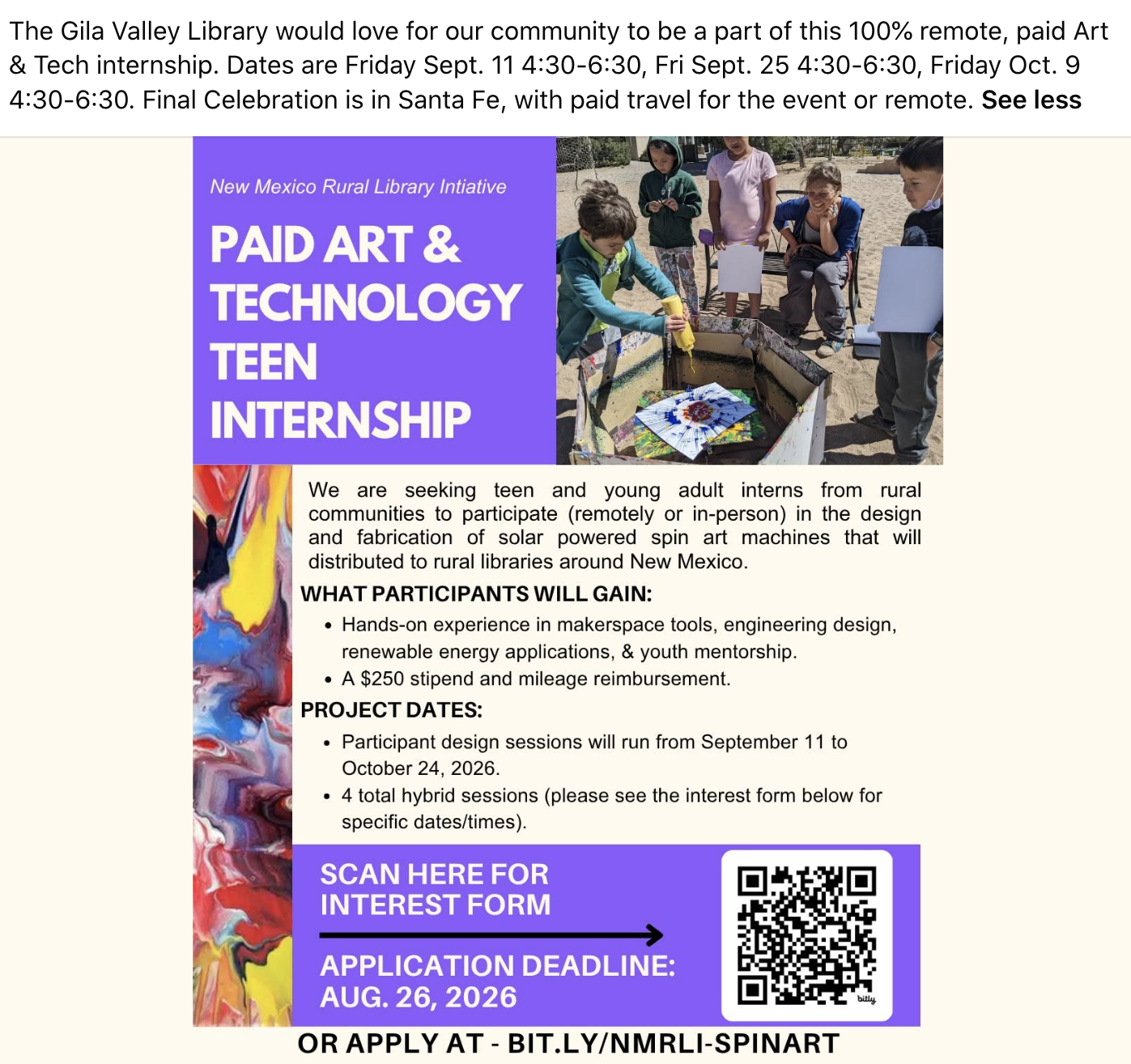 Paid Art & Techno;p0gy Teen Internship